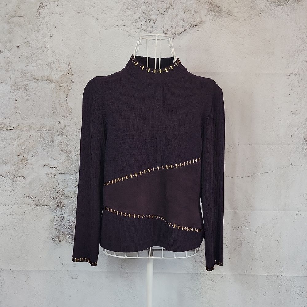 St. John Collection by Marie Gray Vintage Mock Neck Knit Sweater Womens Size 4